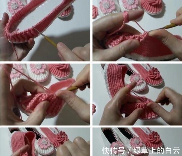  万能|拆下旧鞋子的鞋底，钩织几双万能平底鞋，天天都有新鞋穿，附教程
