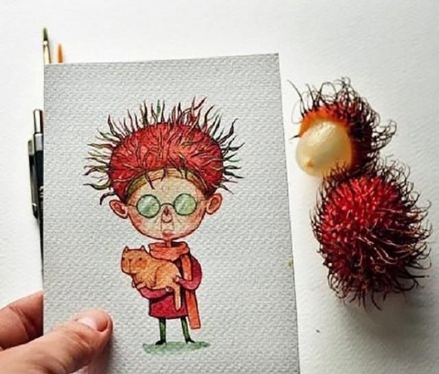 拟人化|拟人化的水果蔬菜,让这个插画师火爆ins,让人欲罢不能的创意