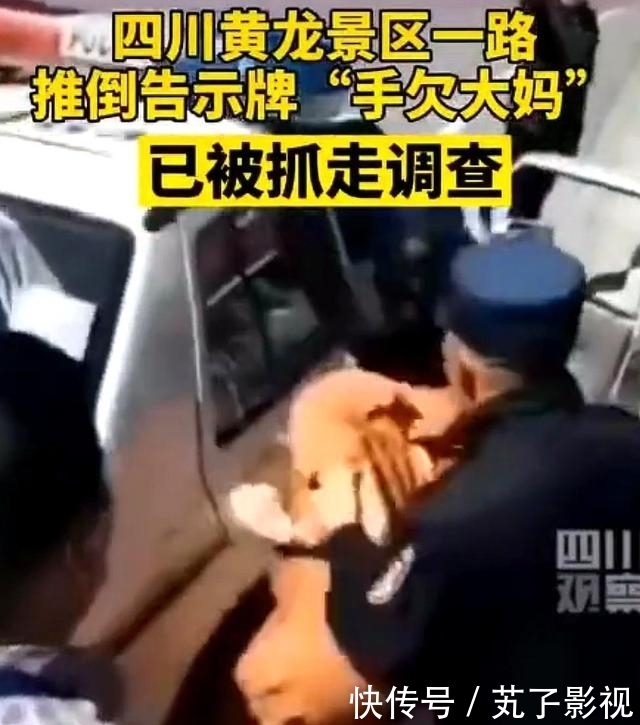  垃圾桶|“手欠”女游客接二连三推倒告示牌，连垃圾桶都不放过，后续来了