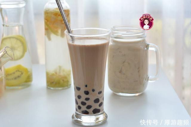饮品|这道牛奶饮品真霸气,黑红的珍珠好Q弹,多一步降低热量放心喝