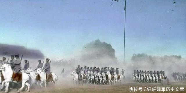 骑兵|晚清上色老照片 袁世凯坐轿出行、冯玉祥骑兵勇武！乞丐衣不遮体