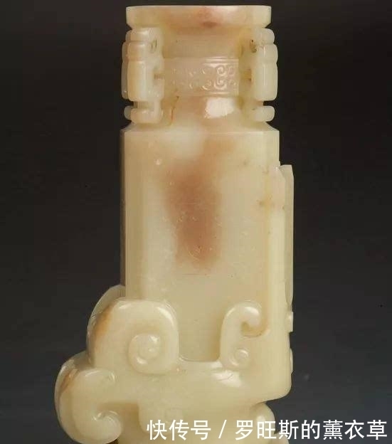  黄玉|美玉共赏：清代黄玉云纹龙首四耳瓶