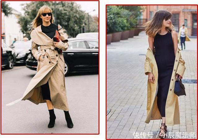 气质|穿腻了风衣+阔腿裤，试试风衣+裙子和牛仔裤，一样高级有气质