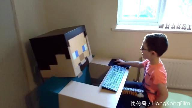 欣喜若狂|别人眼里的妈妈,DIY我的世界风格电脑,孩子看到后欣喜若狂