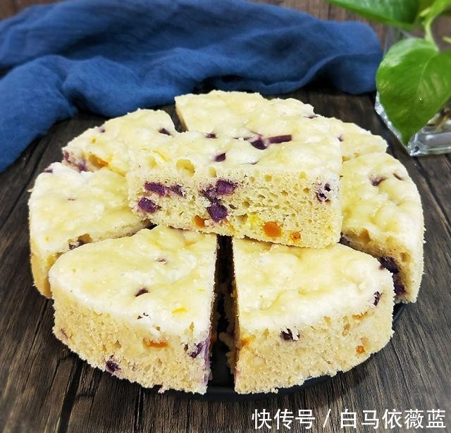 发糕|南瓜紫薯发糕,松软香甜,简单营养
