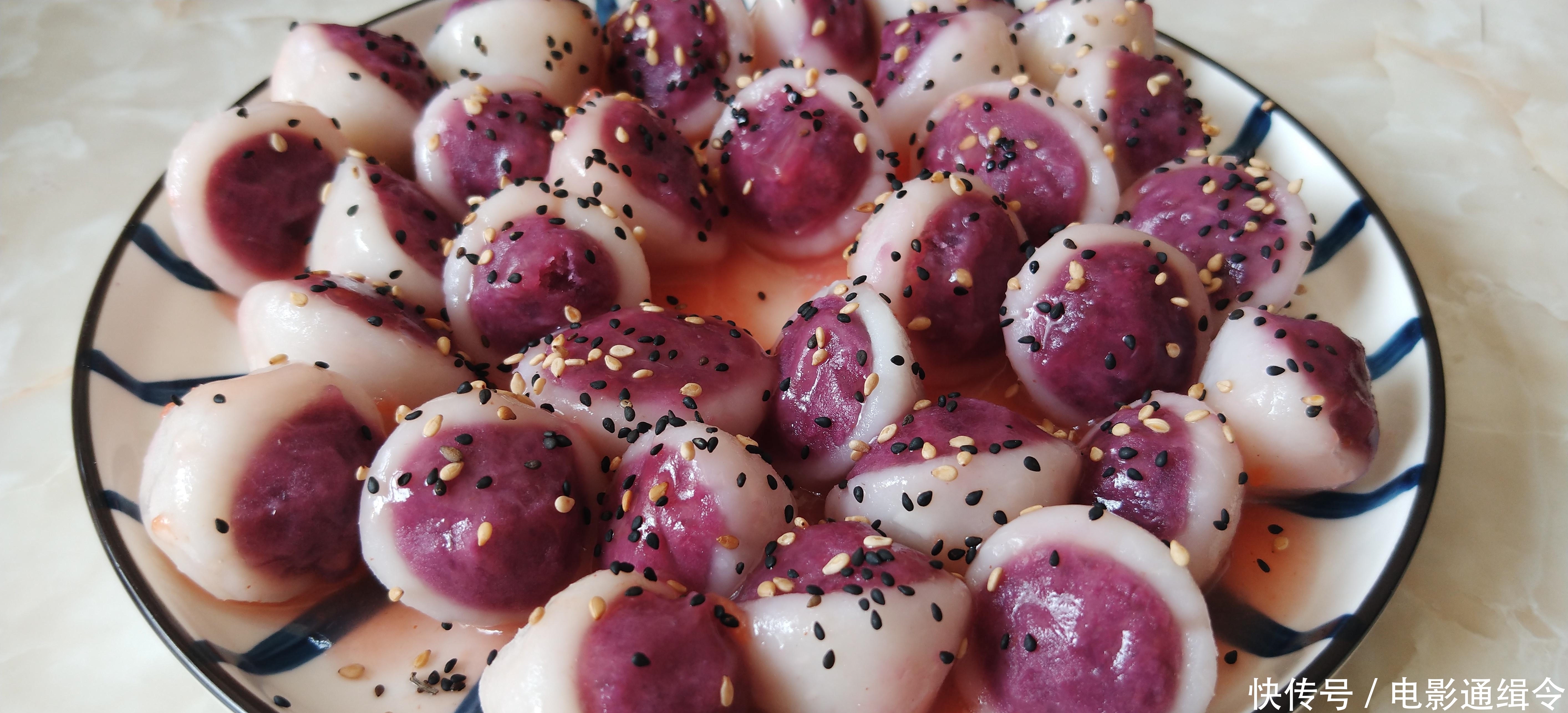 抢光|山药又出新吃法,加一个紫薯,不炒也不炸,酸甜软糯出锅就抢光