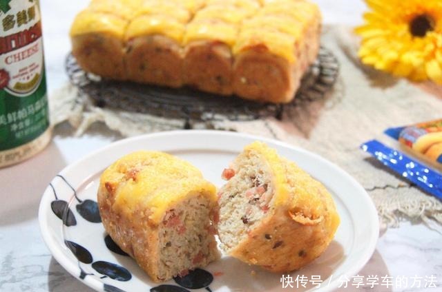 好吃|比甜面包好吃的双重芝士咸面包,一次发酵做法简单,芝士控快学!
