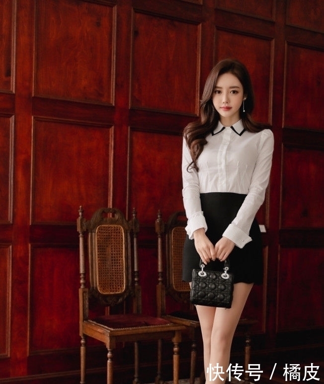 庭园|女神孙允珠:燕尾蝶花结庭园娇媛清纯衬衫