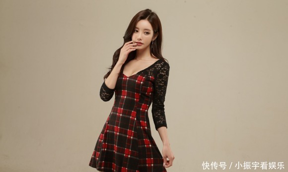 珠珠|美女珠珠:星辰雕花恬静樱桃格子小洋裙