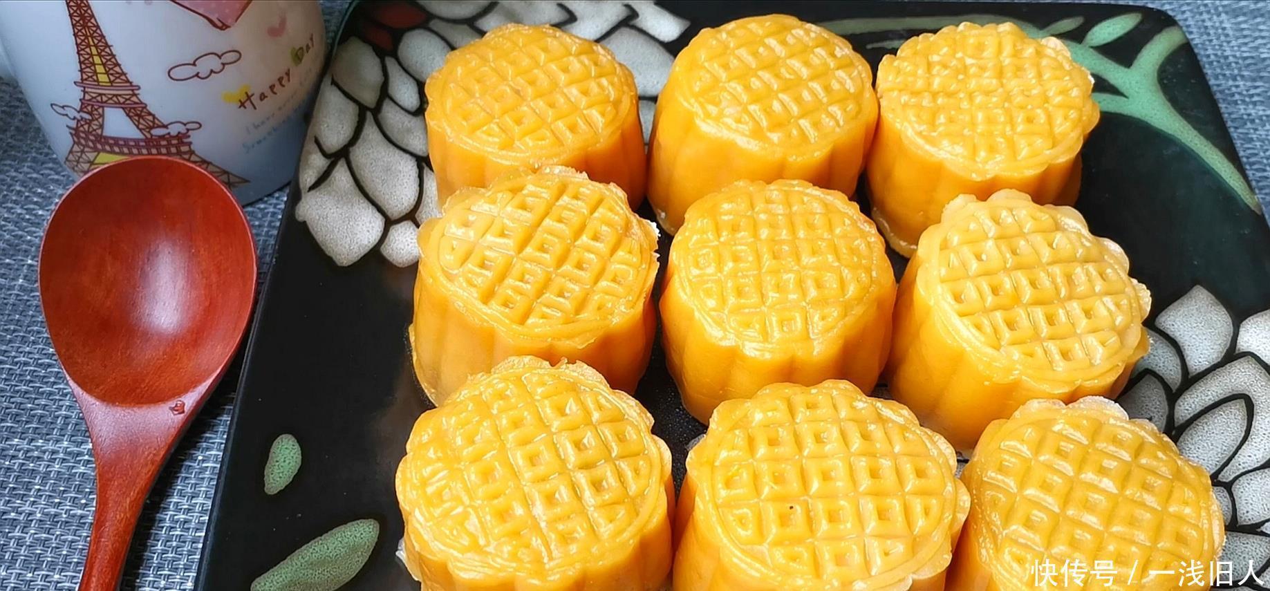 红薯|不用烤箱也能做月饼，无任何添加剂，做法配方都简单，2分钟学会